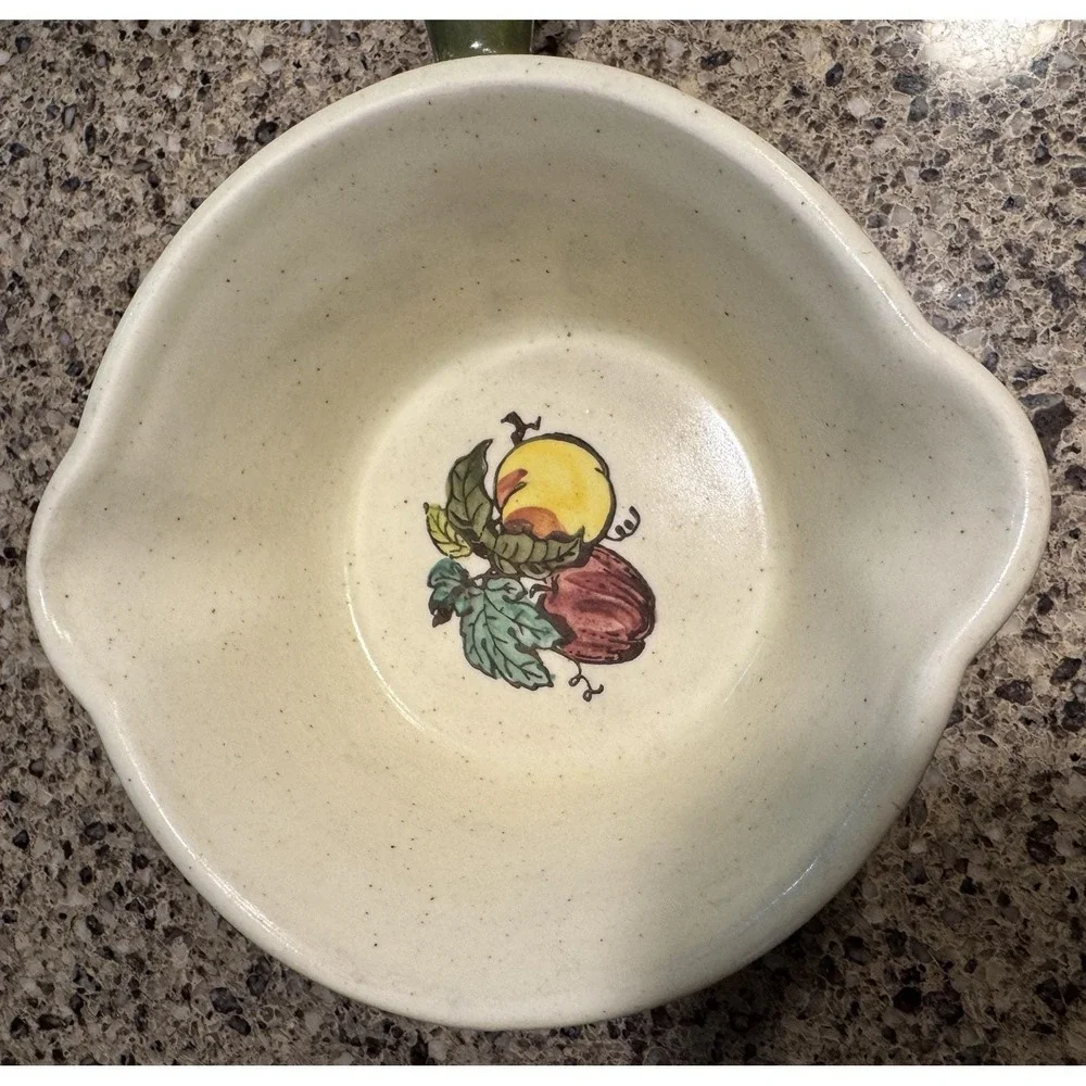 Vintage Metlox Poppy Trail Provincial FRUIT Handled Gravy Bowl With Pour spouts